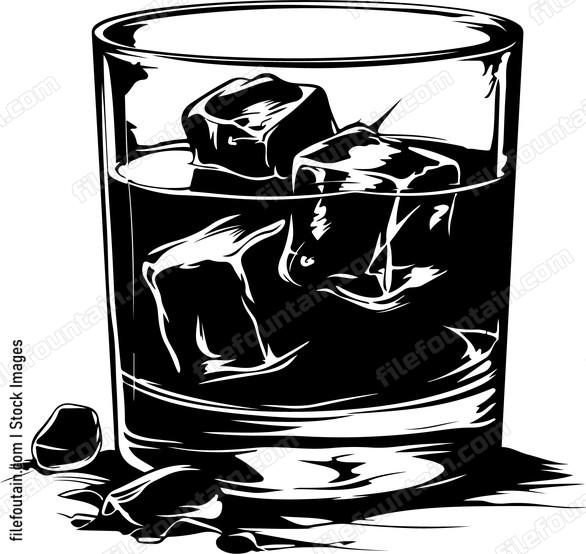 Whiskey On Rocks With Ice