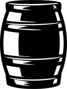 Wooden barrel for storage