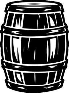 Wooden barrel for storage